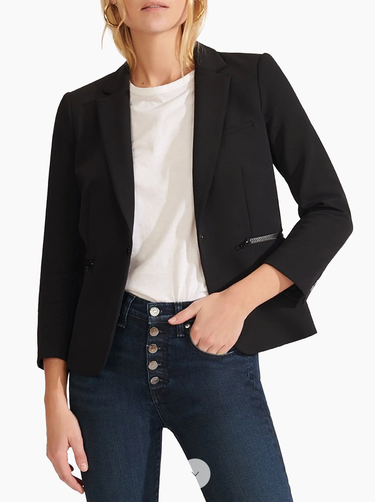 Veronica Beard 8 Core Schoolboy Scuba Dickey Jacket Blazer $645 Fitted Jet Black